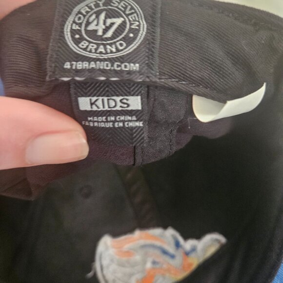 Kids Akron Rubberducks Baseball Cap Minor League Black with Blue Brim - Picture 4 of 6